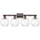 Preston 36"W 4 Light Oil Rubbed Bronze Bath Light w/ Clear Globe Shade