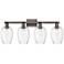 Preston 36"W 4 Light Oil Rubbed Bronze Bath Light w/ Flute Clear Shade