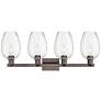 2_Preston 36"W 4 Light Oil Rubbed Bronze Bath Light w/ Flute Clear Shade more views