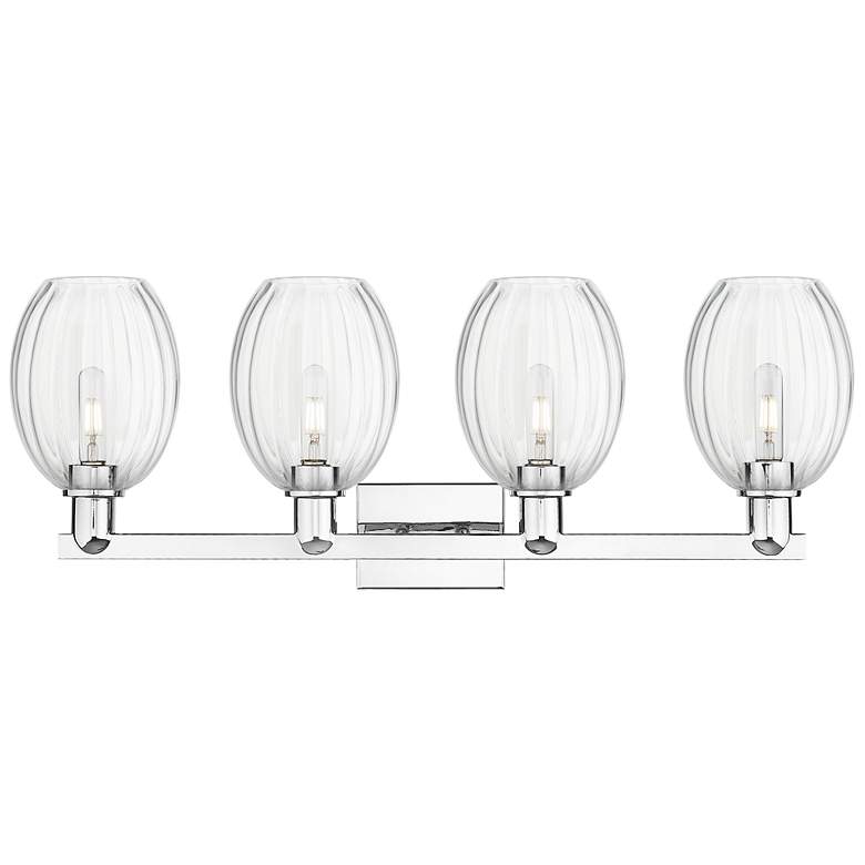 Image 2 Preston 36"W 4 Light Polished Chrome Bath Light With Bell Clear Shade more views