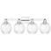 Preston 36"W 4 Light Polished Chrome Bath Light With Clear Globe Shade