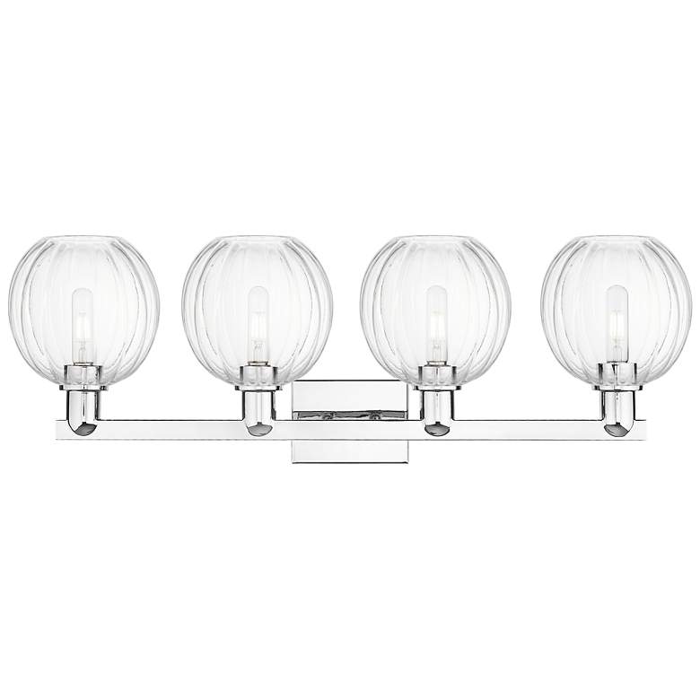 Image 2 Preston 36"W 4 Light Polished Chrome Bath Light With Clear Globe Shade more views