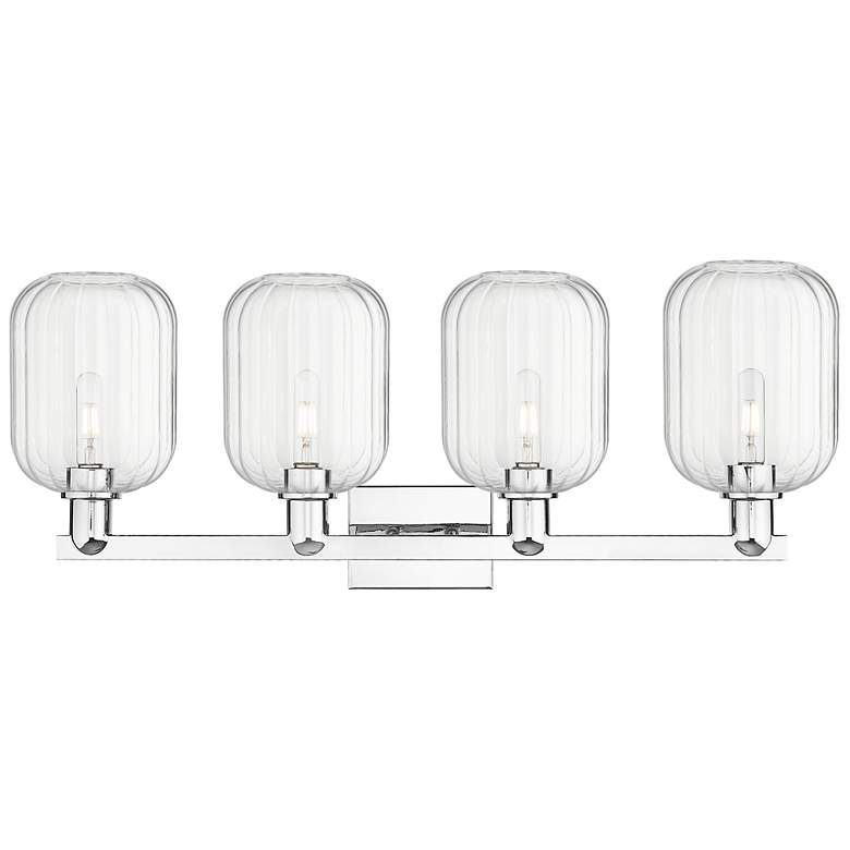 Image 2 Preston 36"W 4 Light Polished Chrome Bath Light With Clear Jar Shade more views