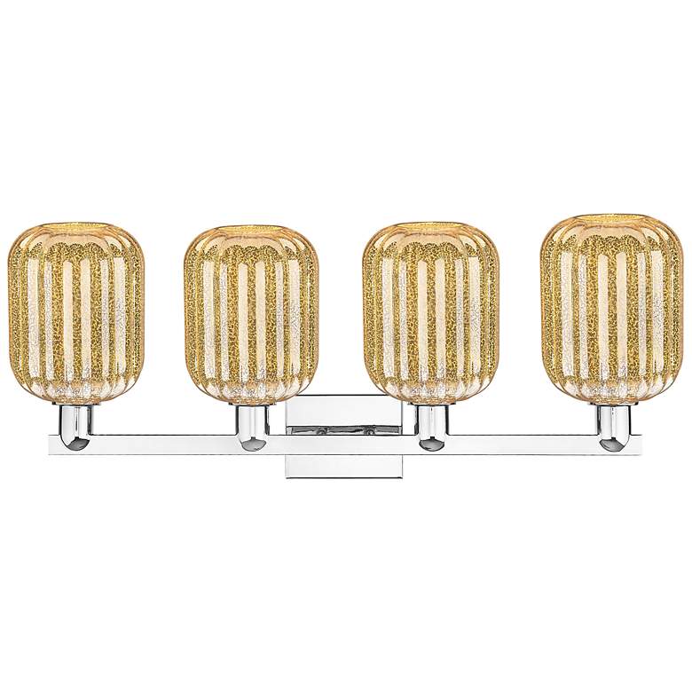 Image 2 Preston 36"W 4 Light Polished Chrome Bath Light With Mercury Jar Shade more views