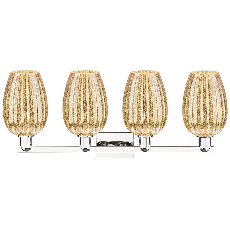 Image 2 Preston 36"W 4 Light Polished Nickel Bath Light w/ Mercury Flute Shade more views