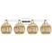 Preston 36"W 4 Light Polished Nickel Bath Light w/ Mercury Globe Shade