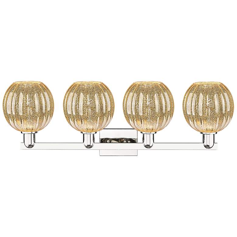 Image 2 Preston 36"W 4 Light Polished Nickel Bath Light w/ Mercury Globe Shade more views