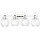 Preston 36"W 4 Light Polished Nickel Bath Light With Clear Globe Shade