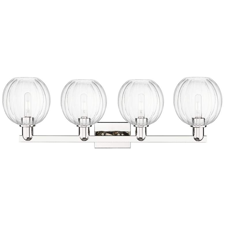 Image 2 Preston 36"W 4 Light Polished Nickel Bath Light With Clear Globe Shade more views