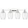 Preston 36"W 4 Light Polished Nickel Bath Light With Flute Clear Shade