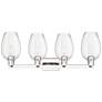 2_Preston 36"W 4 Light Polished Nickel Bath Light With Flute Clear Shade more views