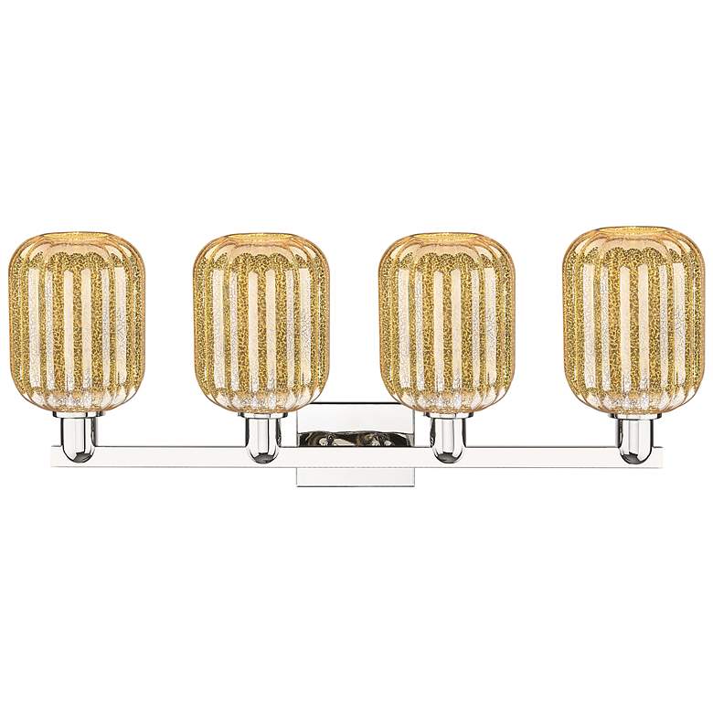 Image 2 Preston 36"W 4 Light Polished Nickel Bath Light With Mercury Jar Shade more views
