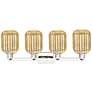 2_Preston 36"W 4 Light Polished Nickel Bath Light With Mercury Jar Shade more views
