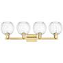 2_Preston 36"W 4 Light Satin Gold Bath Light With Clear Globe Shade more views