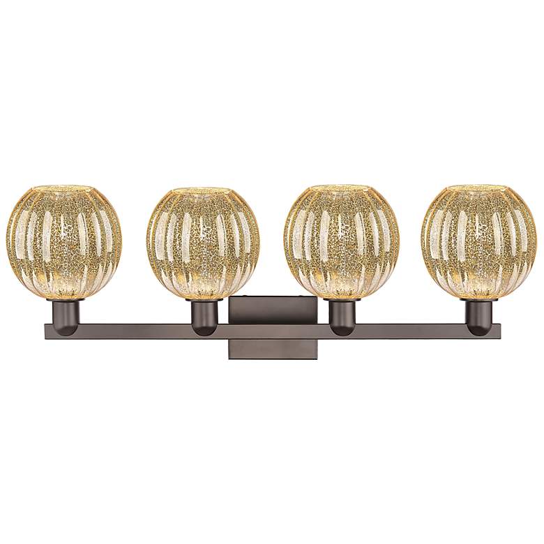 Image 2 Preston 36"W 4-Lt Oil Rubbed Bronze Bath-Lt w/ Mercury Globe Shade more views