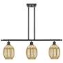 1_Preston 36" Wide 3-Light Bronze Island Light with Mercury Bulb Shade