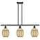 Preston 36" Wide 3-Light Bronze Island Light with Mercury Bulb Shade