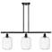 Preston 36" Wide 3-Light Oil Rubbed Bronze Island Light with Clear Shade