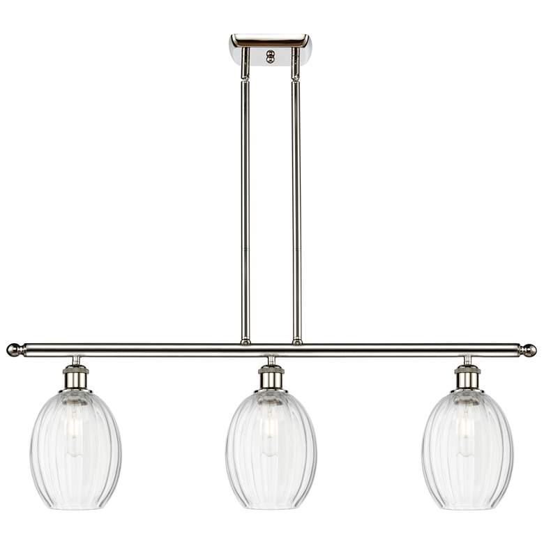Image 1 Preston 36" Wide 3-Light Polished Nickel Island Light with Clear Shade