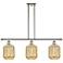 Preston 36" Wide 3-Light Polished Nickel Island Light with Mercury Shade