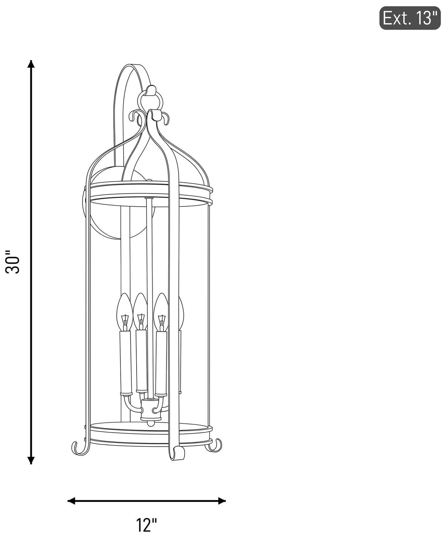 Preston 4-Light Outdoor Wall Lantern in Iron Oxide