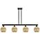 Preston 48"W 4 Light Black Stem Island Light w/ Mercury Globe Shade