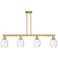 Preston 48"W 4 Light Brass Stem Island Light w/ Bell Clear Shade