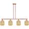 Preston 48"W 4 Light Copper Stem Island Light With Mercury Jar Shade