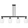 Preston 48"W 4 Light Matte Black Stem Island Light w/ Flute Clear Shade