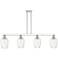 Preston 48"W 4 Light Nickel Stem Island Light w/ Flute Clear Shade