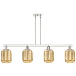 Preston 48"W 4 Light Nickel Stem Island Light w/ Mercury Jar Shade