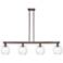 Preston 48"W 4-Lt Oil Rubbed Bronze Stem Island-Lt w/ Clear Globe Shade