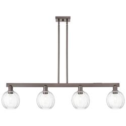 Preston 48"W 4-Lt Oil Rubbed Bronze Stem Island-Lt w/ Clear Globe Shade