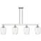 Preston 48"W 4-Lt Satin Nickel Stem Island-Lt w/ Flute Clear Shade