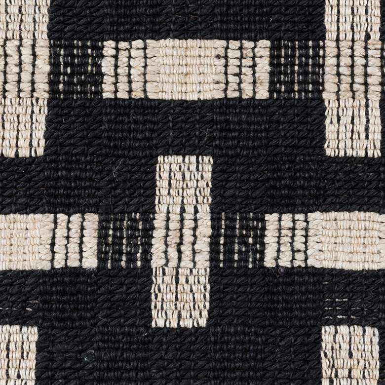 Image 3 Preston 5&#39;x8&#39; Black and Ivory Rectangular Jute Area Rug more views