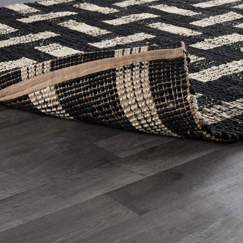 Image 5 Preston 5'x8' Black and Ivory Rectangular Jute Area Rug more views
