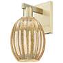 1_Preston 6" High Antique Brass Wall Sconce With Bell Mercury Shade