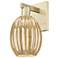 Preston 6" High Antique Brass Wall Sconce With Bell Mercury Shade