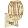 2_Preston 6" High Antique Brass Wall Sconce With Bell Mercury Shade more views