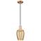 Preston 6"W Antique Copper Cord Mini Pendant With Flute Mercury Shade