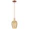 Preston 6"W Antique Copper Stem Mini Pendant With Flute Mercury Shade