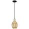 Preston 6"W Black Brass Cord Mini Pendant With Bell Mecury Shade