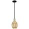 Preston 6"W Black Brass Stem Mini Pendant With Bell Mecury Shade