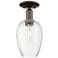 Preston 6"W Oil Rubbed Bronze Semi-Flush Mount With Flute Clear Shade