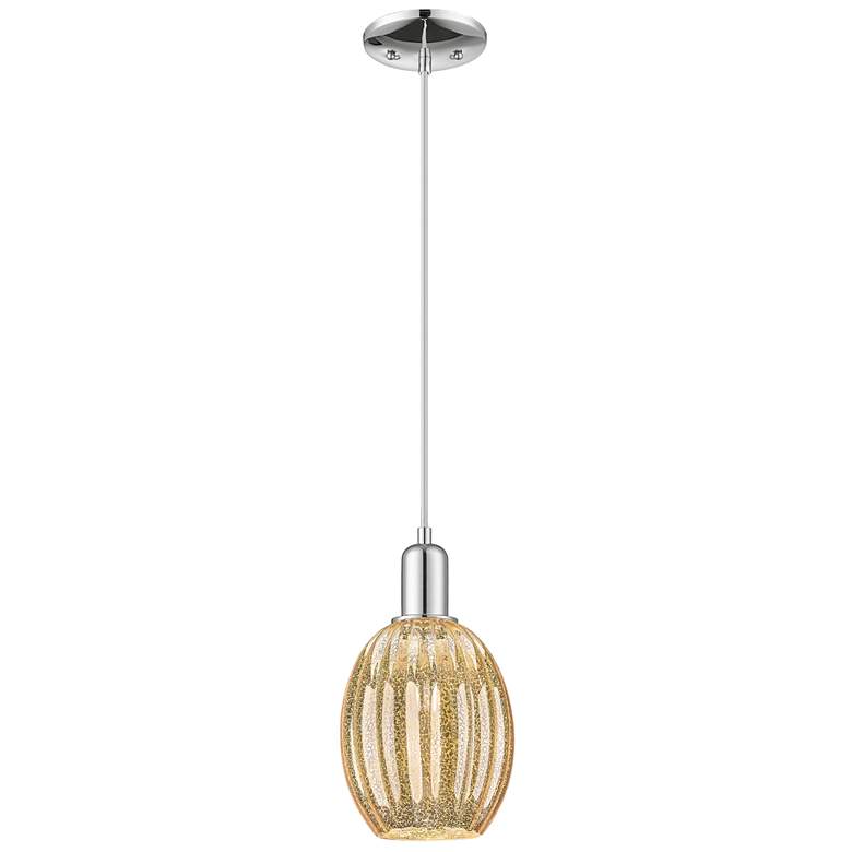 Image 1 Preston 6"W Polished Chrome Cord Mini Pendant With Bell Mecury Shade