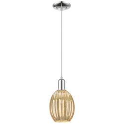 Preston 6"W Polished Chrome Cord Mini Pendant With Bell Mecury Shade