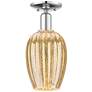 Preston 6"W Polished Chrome Semi-Flush Mount With Mercury Flute Shade