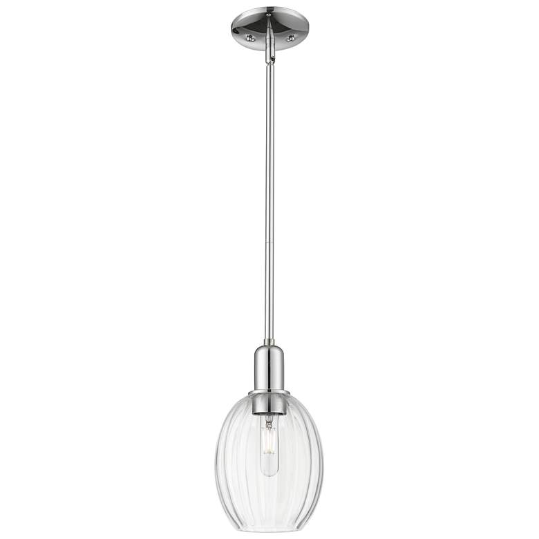 Image 1 Preston 6"W Polished Chrome Stem Mini Pendant With Bell Clear Shade