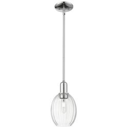 Preston 6"W Polished Chrome Stem Mini Pendant With Bell Clear Shade