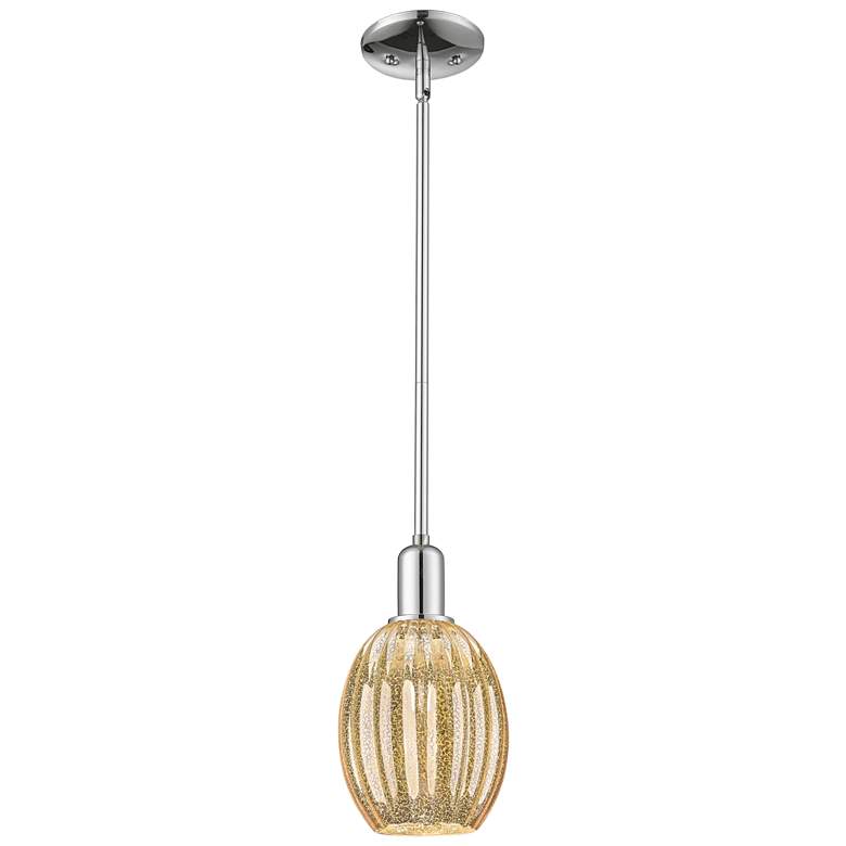 Image 1 Preston 6"W Polished Chrome Stem Mini Pendant With Bell Mecury Shade